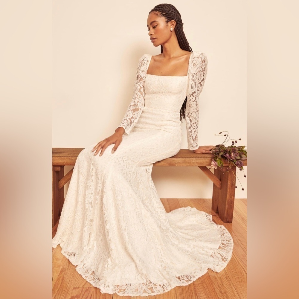 Reformation Annika white lace wedding dress NWT